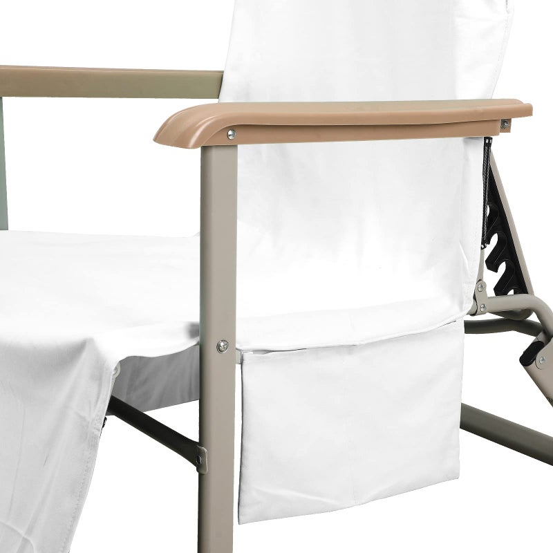 VOCOOL Beach Chair Cover Chaise Lounge Chair Towel Cover with Side Pockets  Lounge Chair Mate for Swimming Pool  Sun Lounger  Hotel  Vacation (White) - Image 3